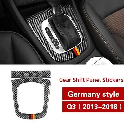 Germany style Украшение интерьера автомобиля литье из углеродного волокна Шестерня управление переключением передач Панель наклейки и наклейки для автомобиля для Audi Q3 2013- аксессуары - Название цвета: Germany style