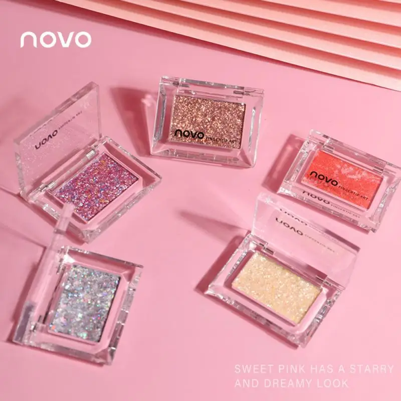 NOVO Single Sequins Eyeshadow Face Eye Highlight Shadow Powder Pentagram Moon Diamond Fragment Makeup Tool TSLM1 |
