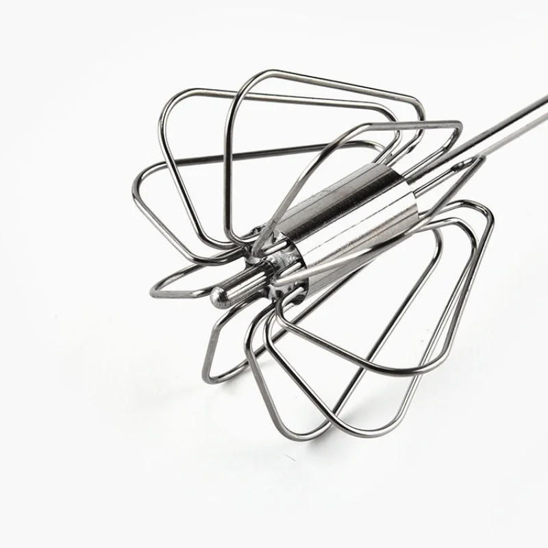 

Semi Automatic Egg Beater 304 Stainless Hand Pressure Rotating Hand Mixer Self Turning Egg Stirrer Kitchen Accessories Egg Tools