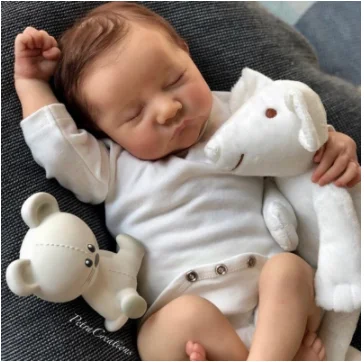 

Bebe Reborn Doll Kit 17 Inches Lifelike Newborn Reborn Baby Levi Vinyl Unpainted Unfinished Doll Parts DIY Blank Doll Kit