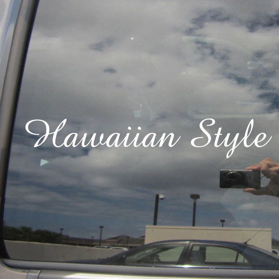 1pcs Hawaiian Style Tropical Island Girl Hawaii Car Window Vinyl Decal Sticker Checkered Flags Windshield | Автомобили и