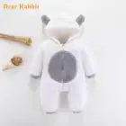 2022 новый милый детский комбинезон, Одежда для новорожденных мальчиков и девочек, комбинезон с длинными рукавами на молнии с медведем, осенне-зимняя одежда для детей 0-18 месяцев