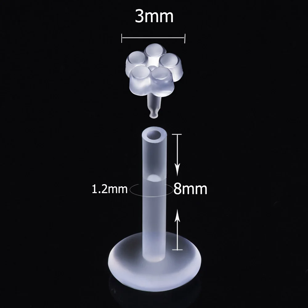 Оптовая продажа 20 шт./лот 4 смешанных стиля прозрачные невидимые кольца для губ