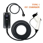 EV зарядное устройство 16 А тип 1 SAE J1772 1-фазный EVSE Портативный Регулируемый контроллер для зарядки электромобиля 5 м Длина шнура для домашнего использования
