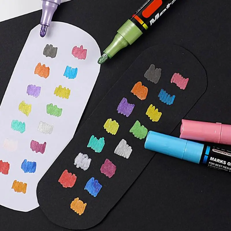 

4/8/15/20 Colors Acrylic Paint Marker Pen Set for DIY Album Glass Ceramic Rock Wood Fabric Canvas Painting Detailed Marking N1HD