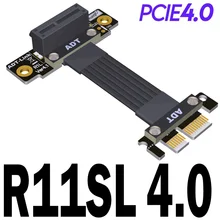 2021 New Riser PCIe 4.0 x1 To x1 Extension Cable 90 Degree Right Angled 16G/bps PCI Express Gen4 1x Riser Card Ribbon Extender