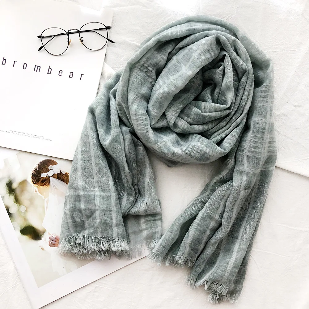 see chart 6 Брендовые женские шарфы, однотонный шарф из хлопка и льна для леди, с кисточками, Пашмина, накидка, шали и палантины, хиджаб - Цвет: see chart 6