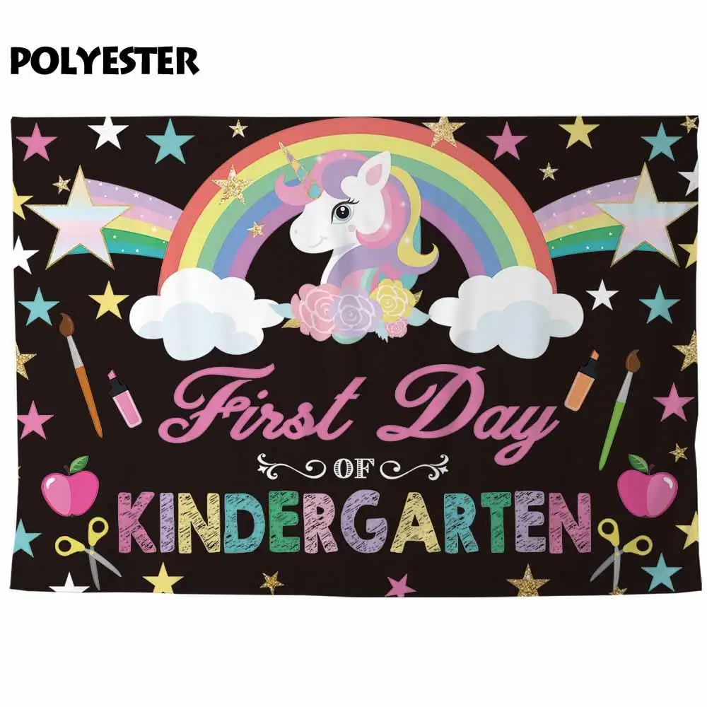 Allenjoy Снова в школу фоны первый день детского сада Единорог доска декор звезды
