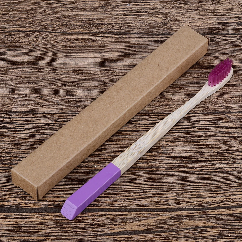 Экологичная зубная щетка для взрослых бамбуковая ухода за полостью рта средняя