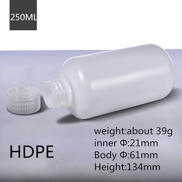 250ml Пустой из ПВП бутылка узкий рот твердый пластиковый контейнер для жидкости, лосьона, косметической упаковки бутылки пищевой - Цвет: 250ml
