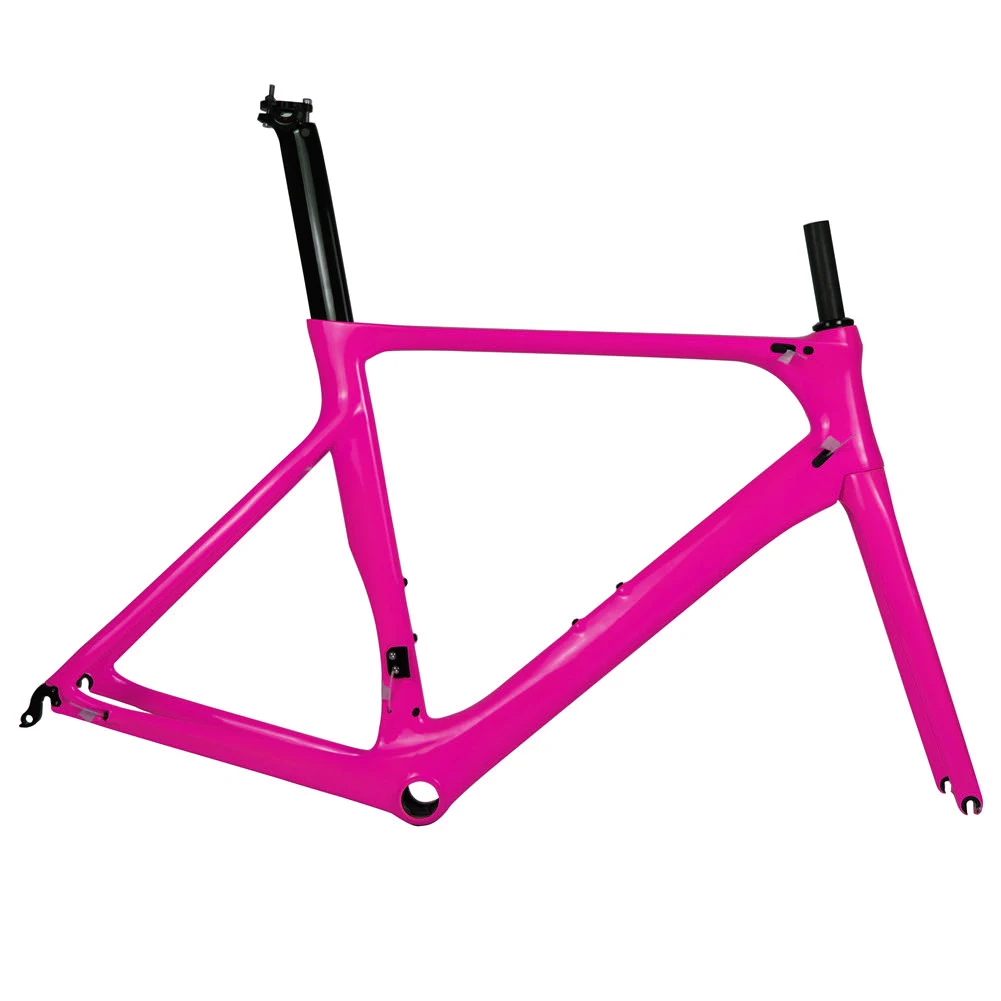 Pink Color Spcycle T1000 карбоновые рамы для дорожного велосипеда Aero гоночный дорожный руль для велосипеда, углеродный кадров 700C карбоновые рамы для дорожного велосипеда ets 50/53/56 см - Цвет: Pink Color