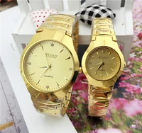 gold watch new tyrant gold non mechanical watch mens and womens quartz watch couple watch steel band gold face watch