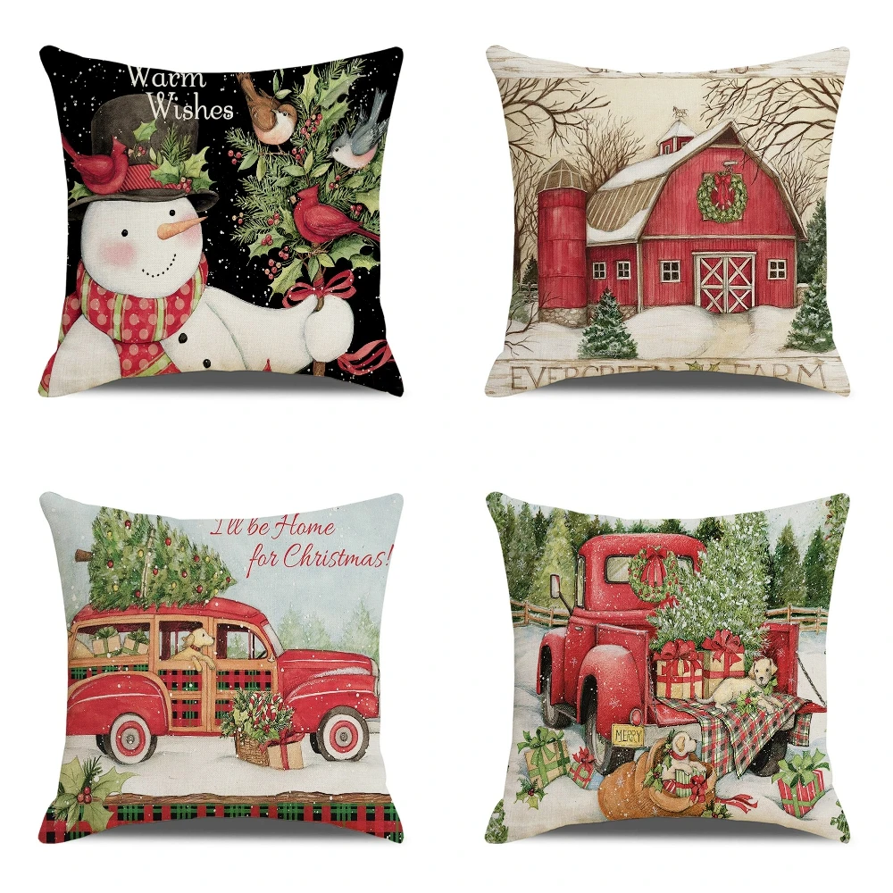 

Christmas Decoration For Home Merry Christmas Cushion Cover Santa Claus Elk 2021 Christmas Ornaments Natal Navidad New Year 2022