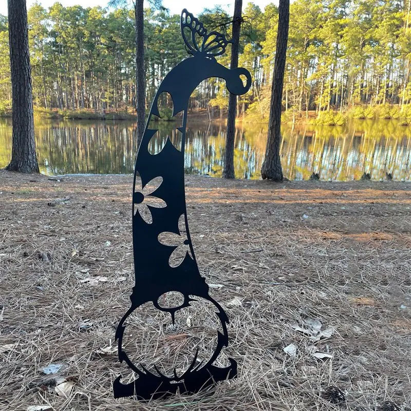 

Metal Iron Branch Gnomes Cute Standing for Home Outdoor Decor Garden