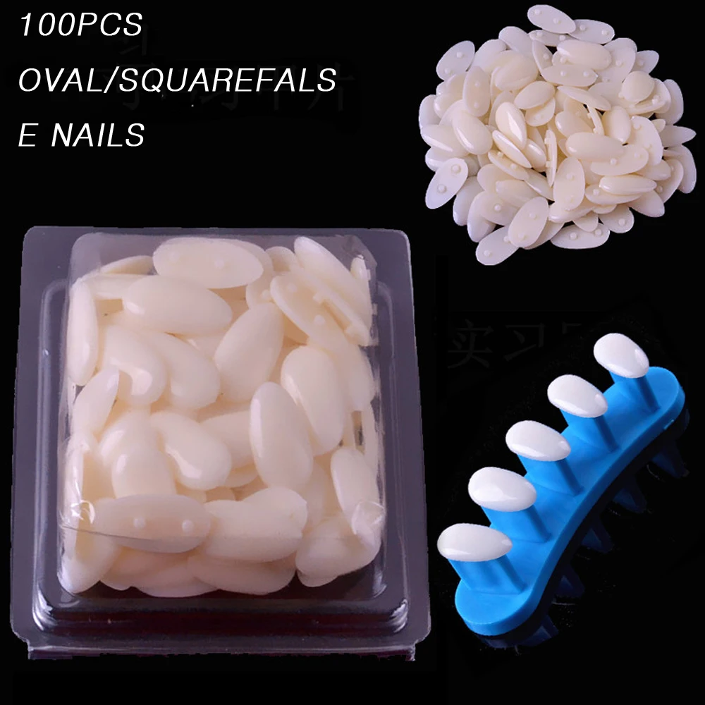 100Pc овальная/квадратные пластиковые накладные ногти Регулируемый нейл арта