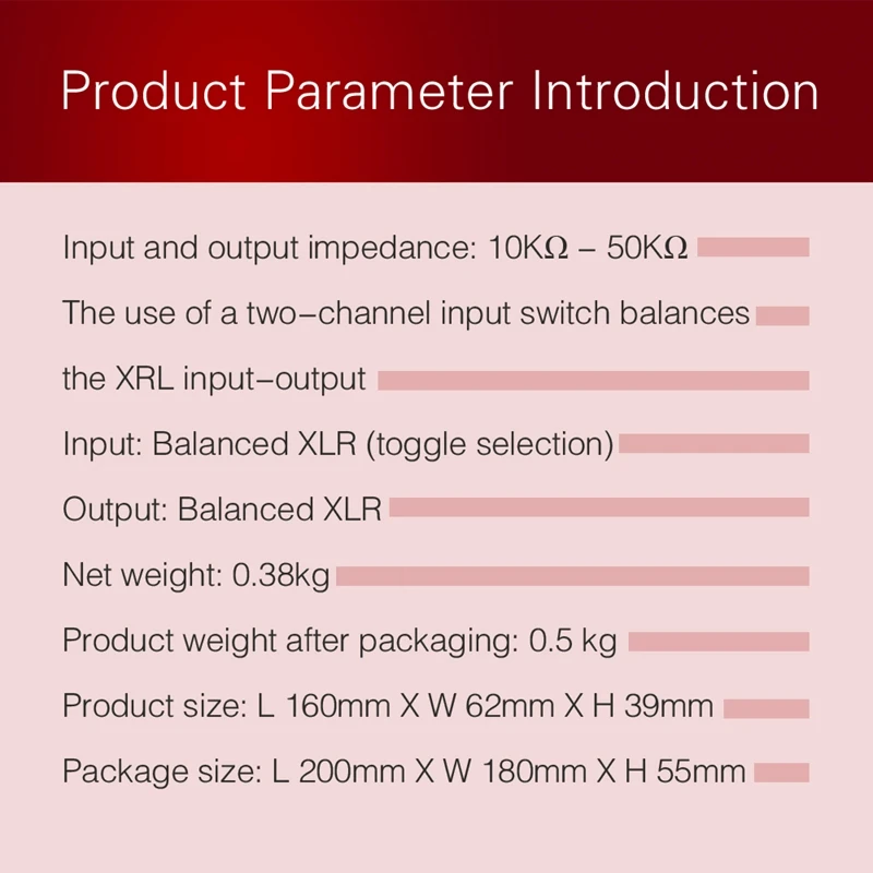 

LYNEPAUAIO Audio Switcher 2 Input 1 Out XLR Switcher Fully Balanced Passive Speaker Volume Control Switcher Lossless