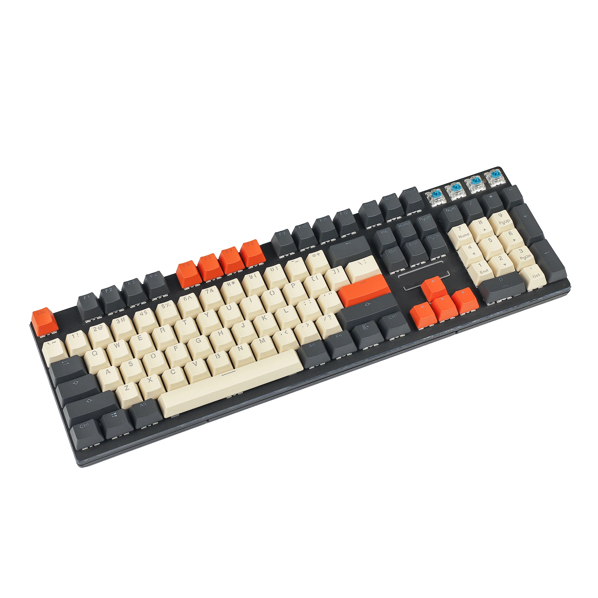 OEM 124 Keycap | Double Shot Shine Through PBT | Carbon Miami Color Keyset | ANSI 96 84 68 64 Keycaps For Mechanical Keyboard