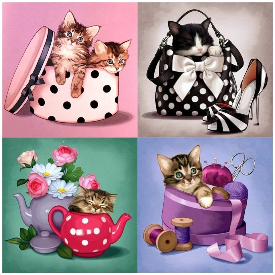 

AMTMBS Pet Cat Animal DIY Painting By Numbers Adults For Drawing On Canvas Pictures By Numbers Home Wall Painting Decor