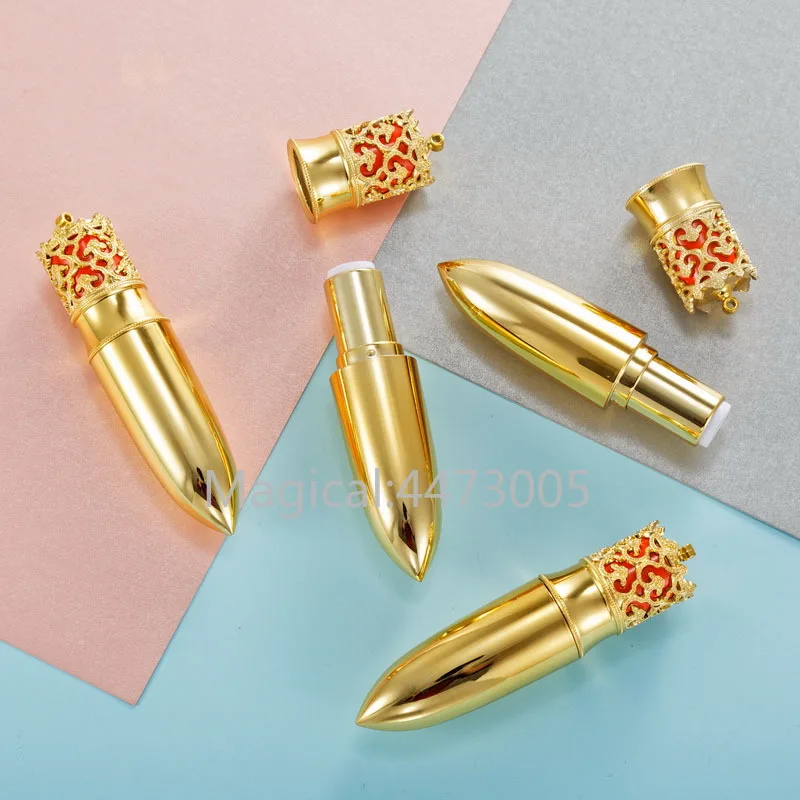 

10/30/50pcs Red Bullet Crown Empty Lipstick Tube 12.1mm Lip Balm Container Lipstick Shell Packaging Cosmetics Refillable Diy