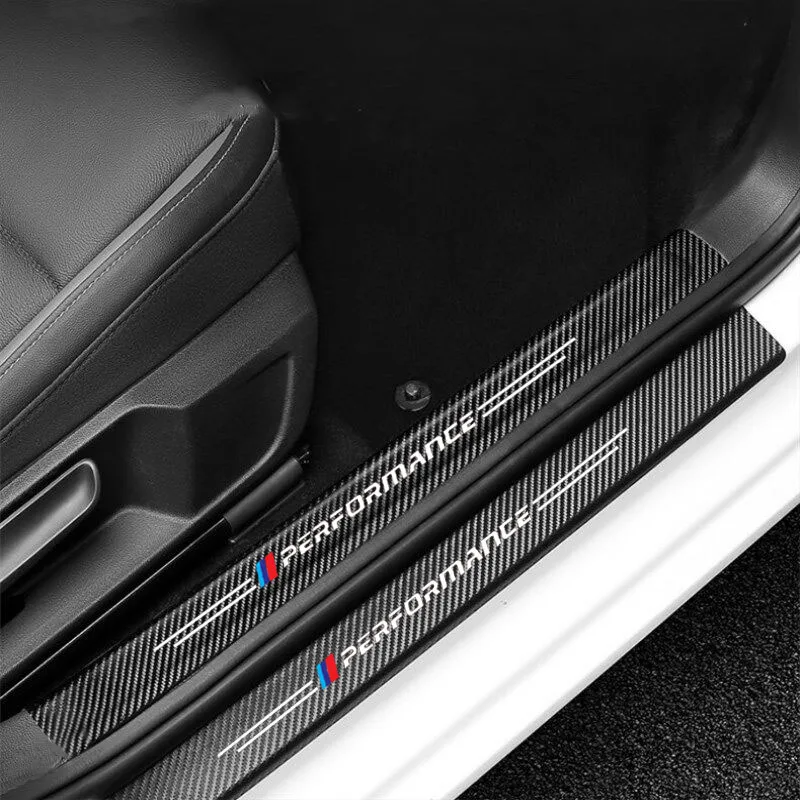 4 шт. наклейки на порог автомобиля двери Нескользящие из углеродного волокна для
