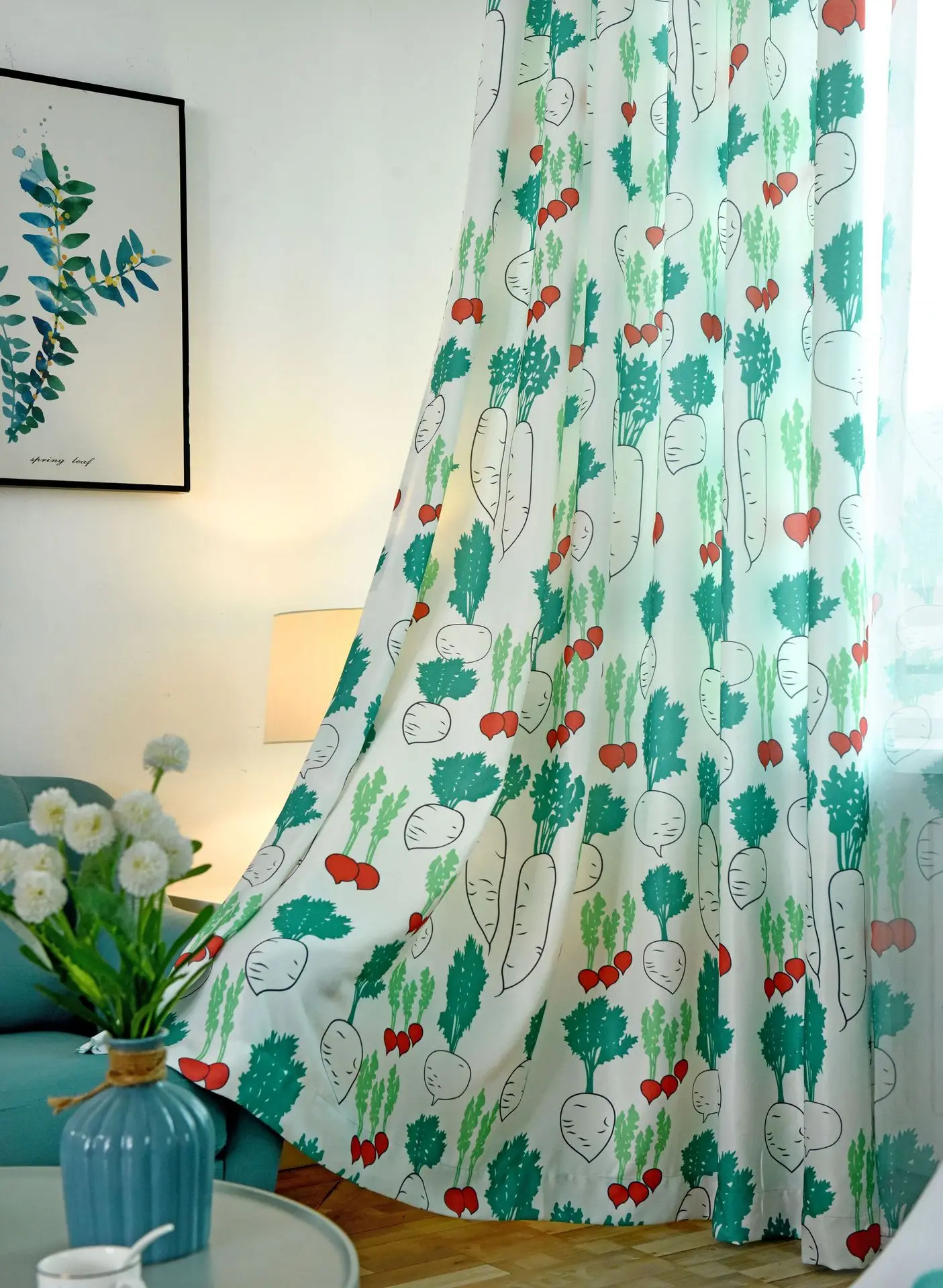 Пользовательские Современные скандинавские редисковые домашние шторы с