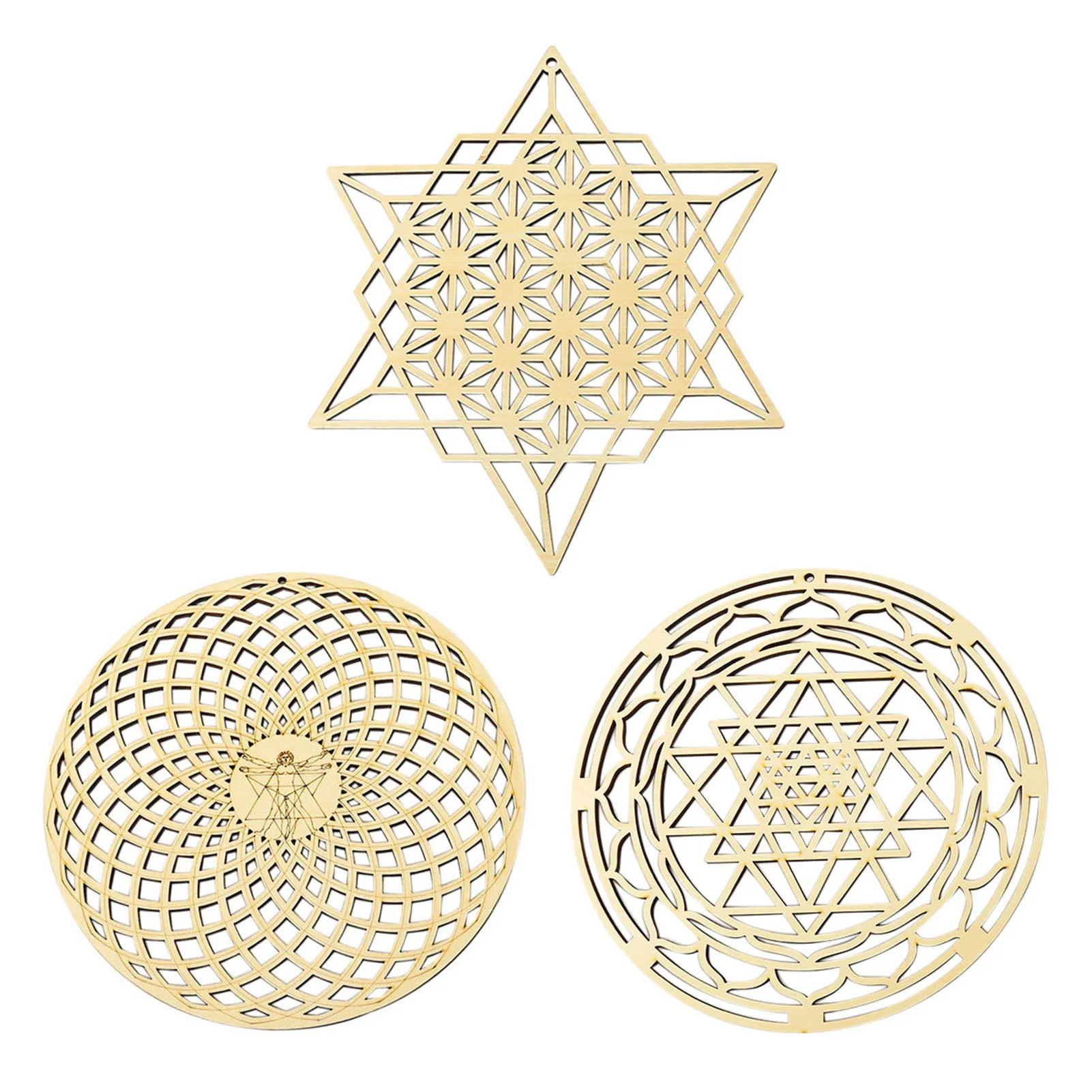 

Geometric Wall Art Pattern Meditation Decorations 12 Inches Wooden Handicraft Wall Decor Geometric Wall Pendant