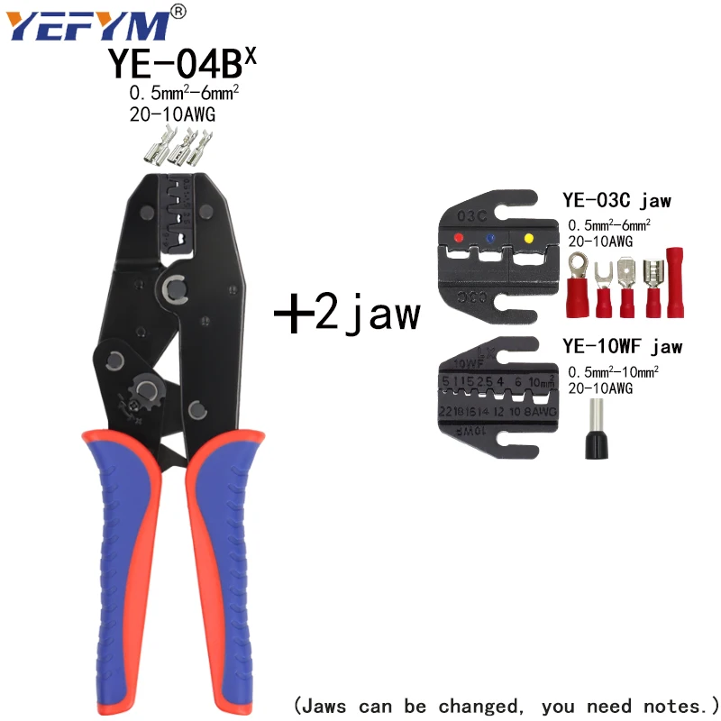 New Quick-Change Jaw Crimping pliers Hand Electric Crimp Tool For 2.8/4.8/6.3/Pipe/Photovoltaic/Sealed Multiple Style Terminals |
