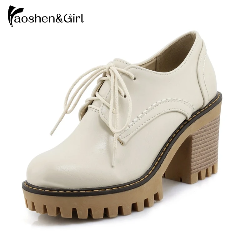 Haoshen & Girl/женские туфли лодочки Туфли оксфорды в британском стиле на высоком