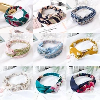 creative cute floral knotted headband girl twisted hairband gift elastic hair band