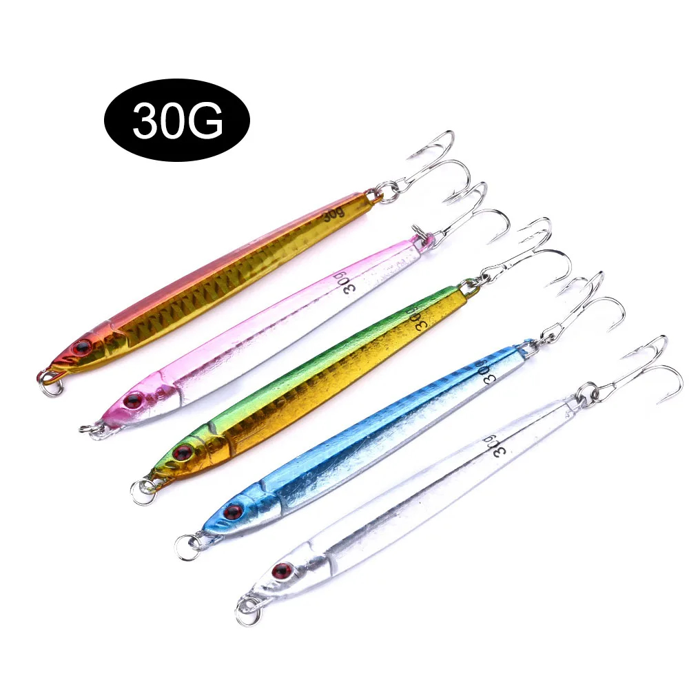 HENGJIA 5pcs 30g / 40g Micro Jigging Metal Jig Lure Fishing Jigs Lead Bait Inshore Lures |