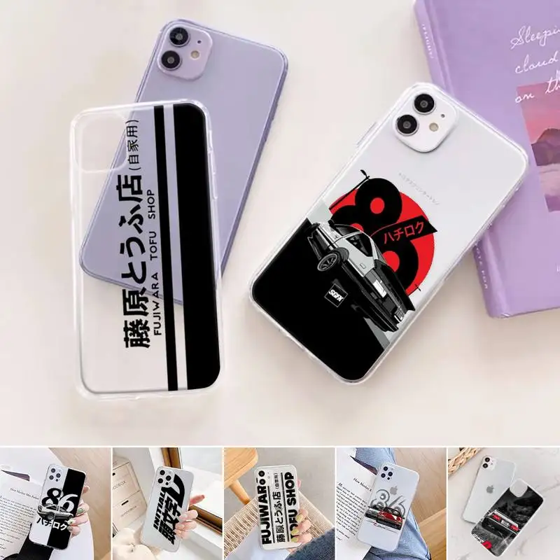

Initial D Phone Case For iphone 12 11 mini x xs xr pro max 8 7 6s 6 5 5s 5c se plus Transparent soft