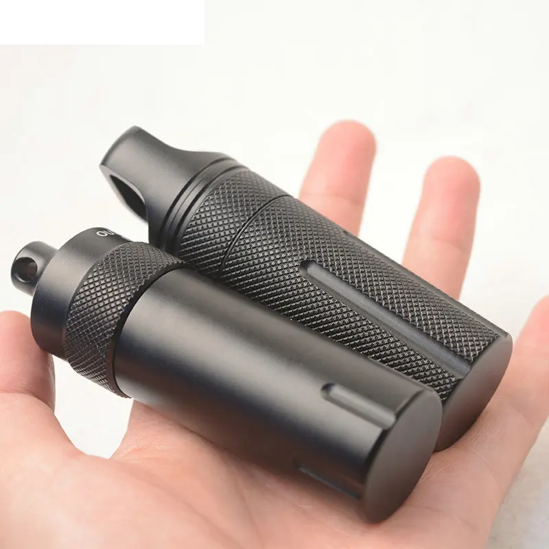 

Outdoor Strong Waterproof Emergency First Aid Kits Safety Survival Pill Bottle Aluminium Camping Tank Box