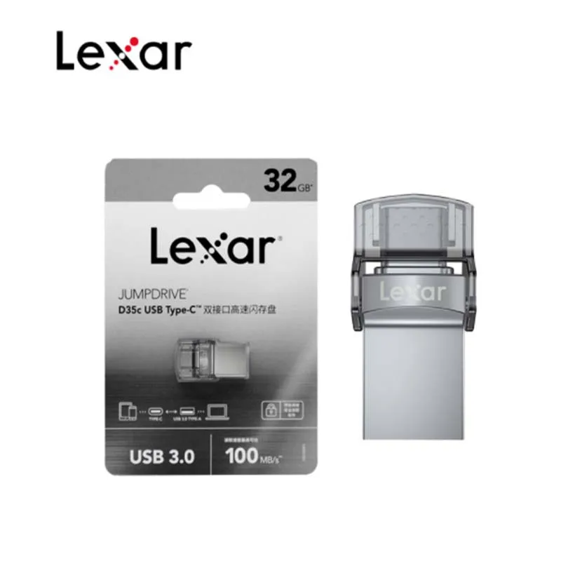 

Original Lexar Jumpdrive Dual Slot USB C Type A Max 100MB/s Memory Stick 32GB 64GB High Speed USB 3.0 Flash Disk Pendrive U Disk