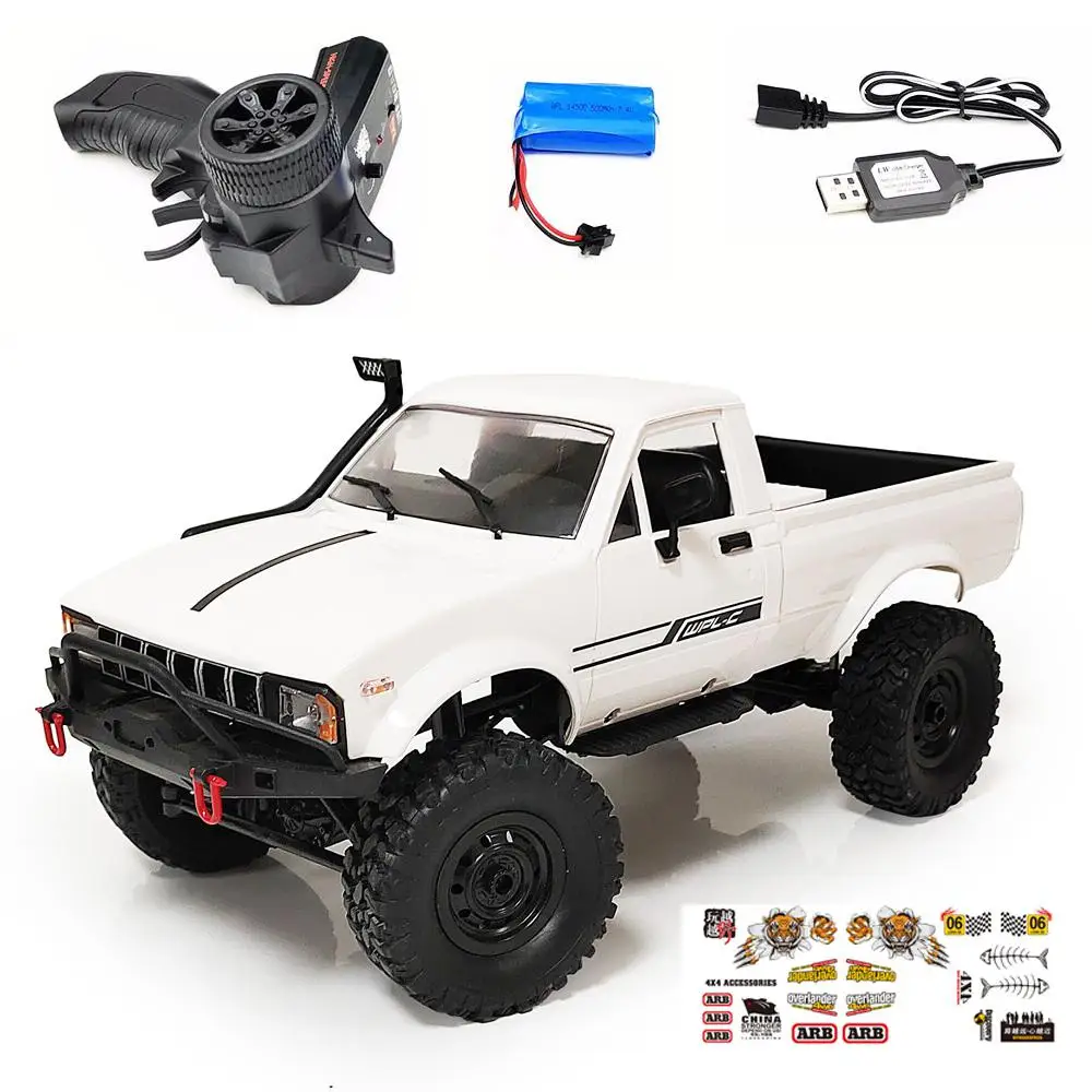 

WPL C24-1 4WD 1:16 RC Car 2.4G Remote Control Crawler Off-road Car Buggy with LED Head Light Battery Powered Cars RTR