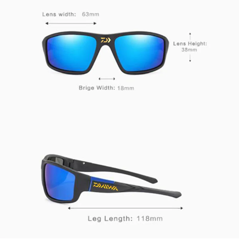 

Daiwa Fishing Sunglasses Men's Polarized Driving Sport Sun Glasses For Men Women Square Color Mirror Luxury Brand Designer