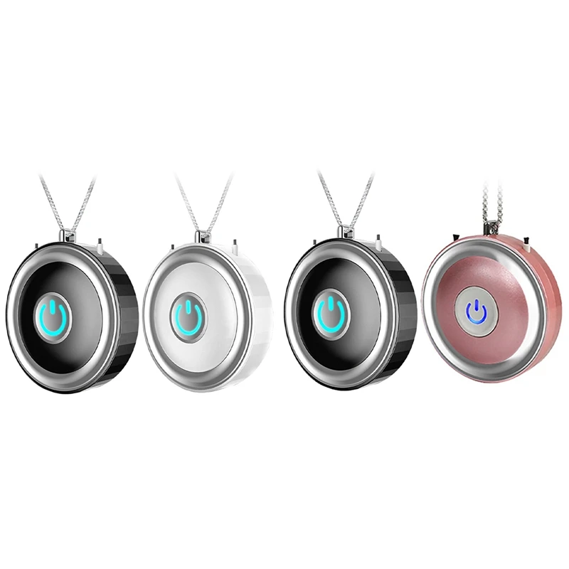 

4 Pcs Necklace Air Purifier, Home Hanging Neck Type Car Oxygen Bar At Any Time Negative Ion Air Purifier(Pink & White)