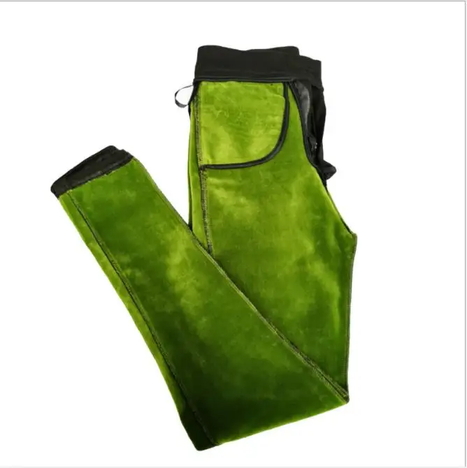 fur green Clobee, женские брюки,, большие размеры, XL-6XL, зимние женские брюки, высокая талия, теплые, плюс толстый бархат, тонкие, тянущиеся, брюки-карандаш, J200 - Цвет: fur green