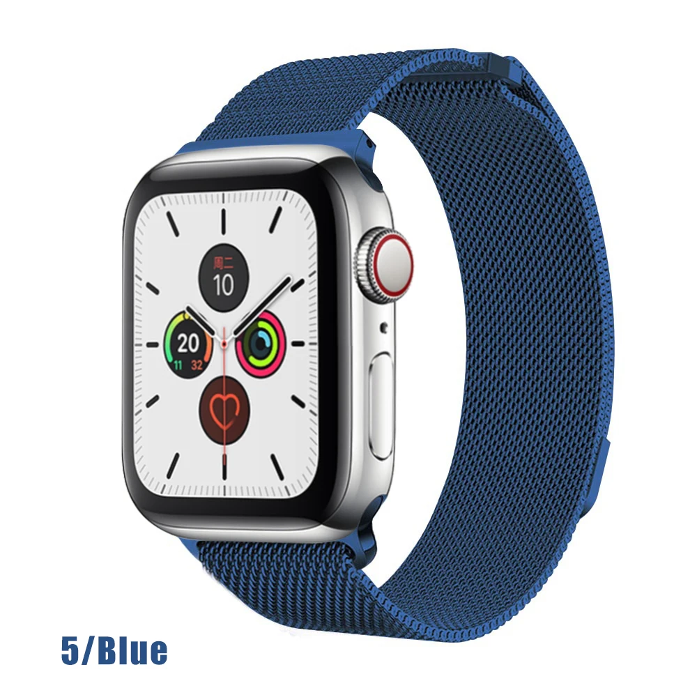 Миланская петля для apple watch серии 1 2 3 4 5 ремешок для iwatch ремешок из нержавеющей стали магнитная пряжка 38 мм 40 мм 42 мм 44 мм браслет