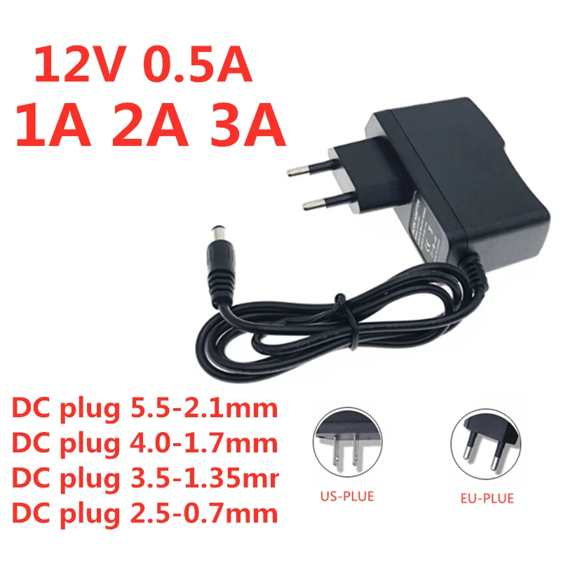 1 шт. AC 100 240 В DC 12 0.5A 1A 1.5A 2A 3A преобразователь адаптер питания зарядное устройство
