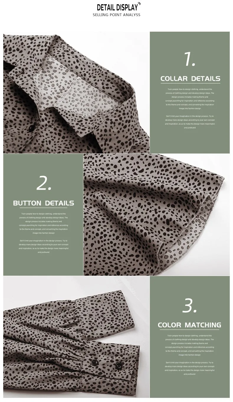 

Women's Dress 2021 New Leopard Print Lapel Cardigan Temperament Ruffled Female Trend