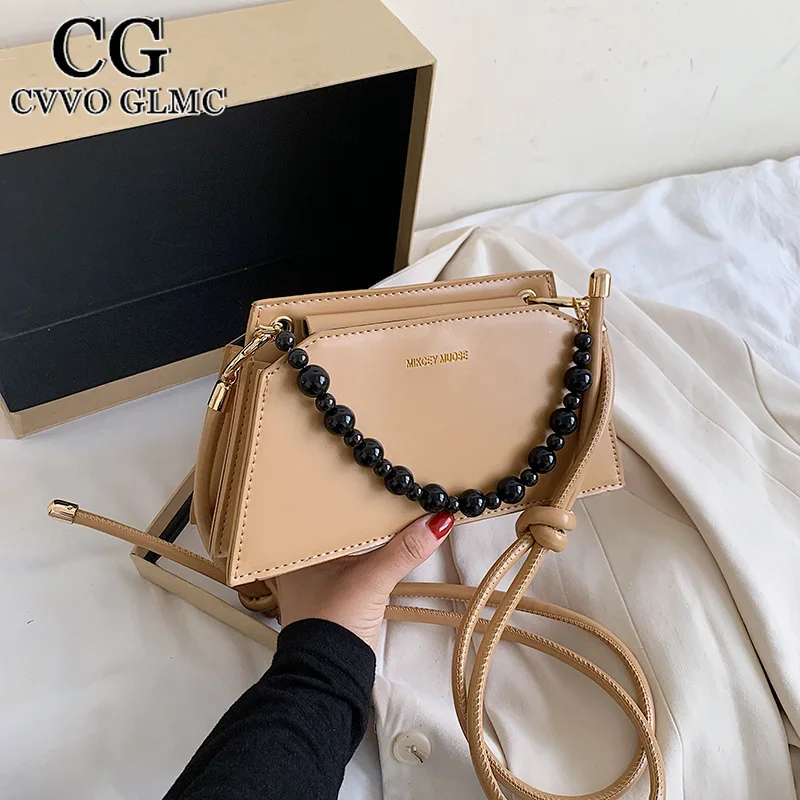 

Cvvo Glmc Female Bags Popular Summer Pearl Chain Bag Handbag Female Bag New Trend Fashion Niche High-End Cross-Body Underarm