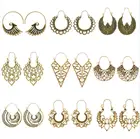 Женские винтажные серьги-подвески Tocona, висячие серьги в стиле ретро, с вырезанными цветами, полые геометрические серьги, ювелирные изделия