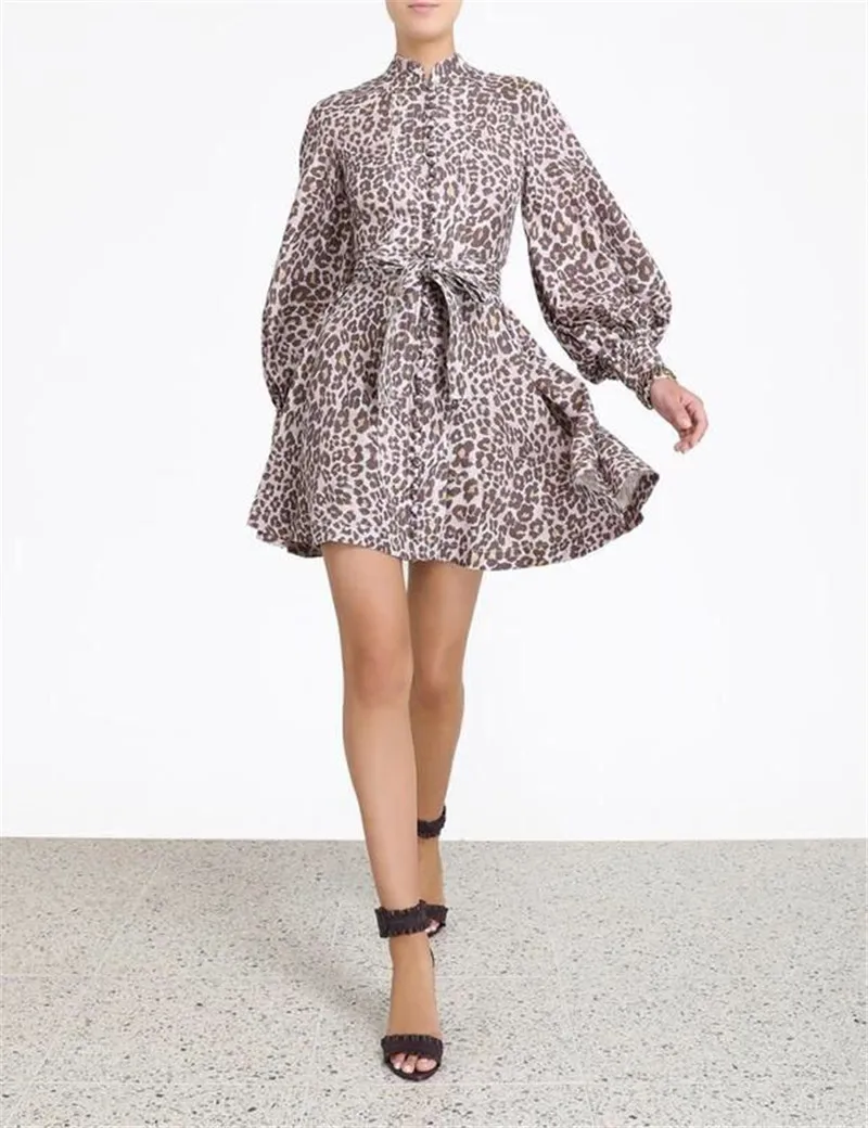 2019 Новое поступление леопардовое мини платье ТРАПЕЦИЕВИДНОЕ праздничное