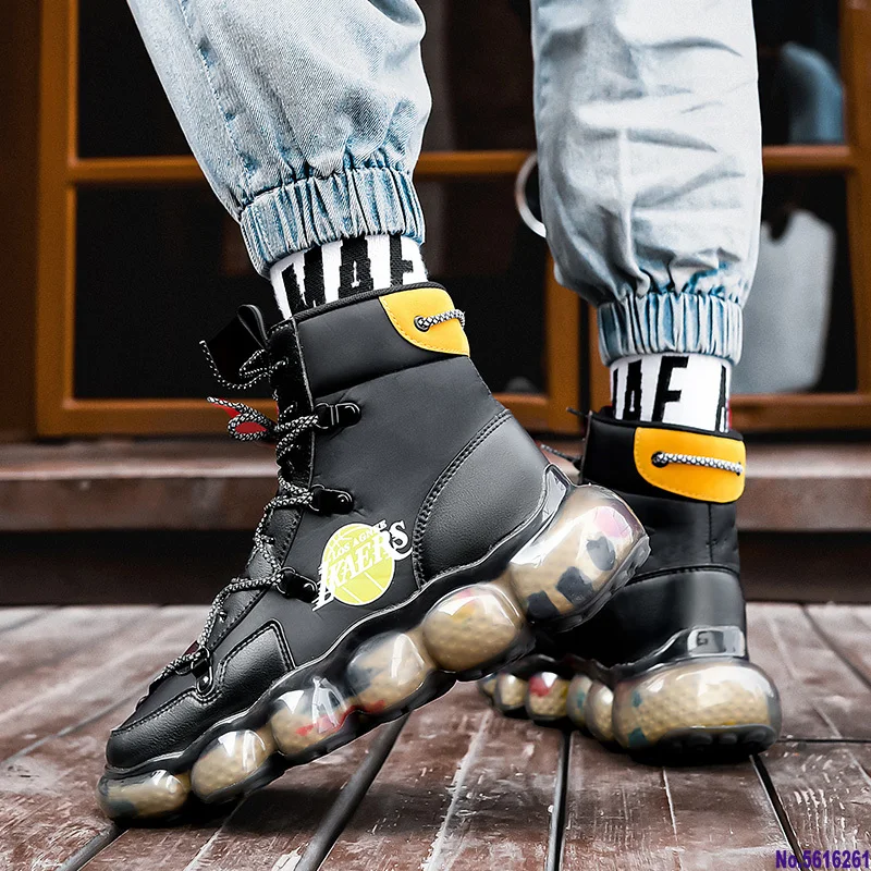 Мужские кроссовки с высоким верхом обувь для бега комбинированной подошвой