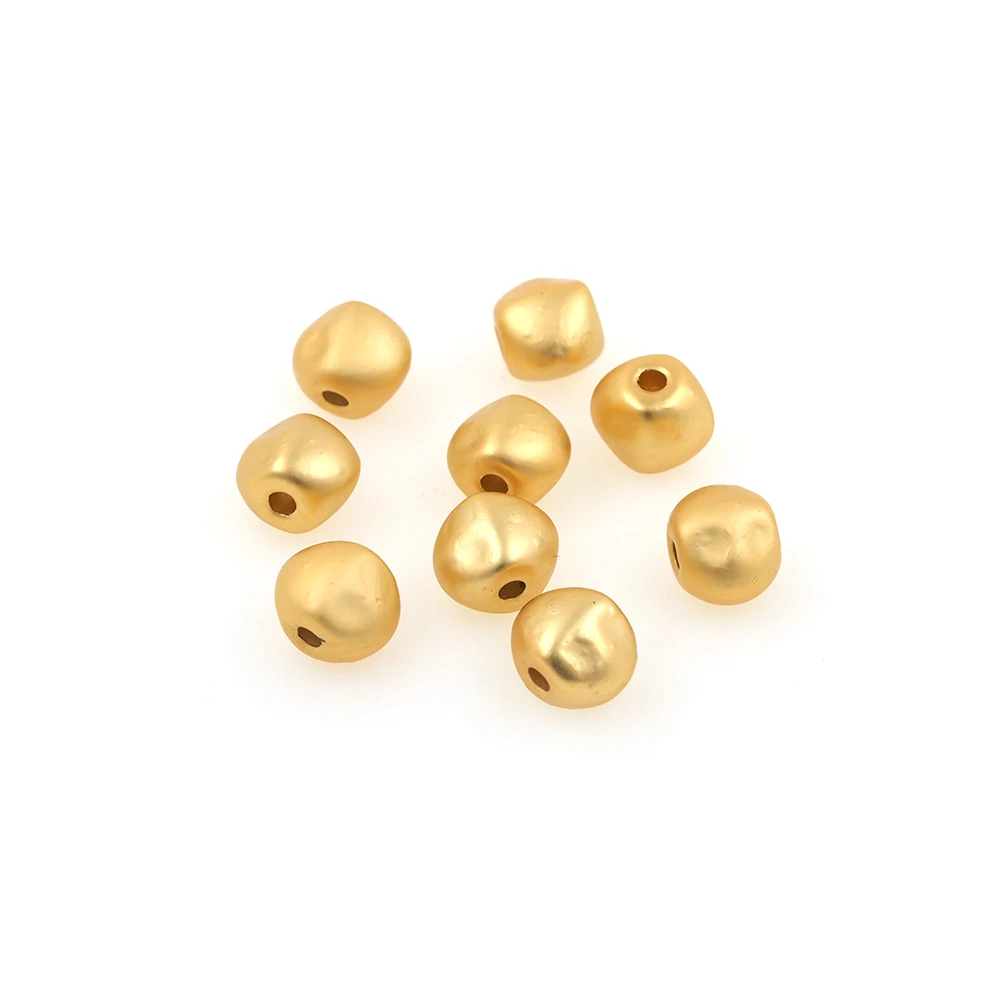 

3D Brass Irregular Ball Small Hole Spacer Beads Gold Charms for Jewerly Making