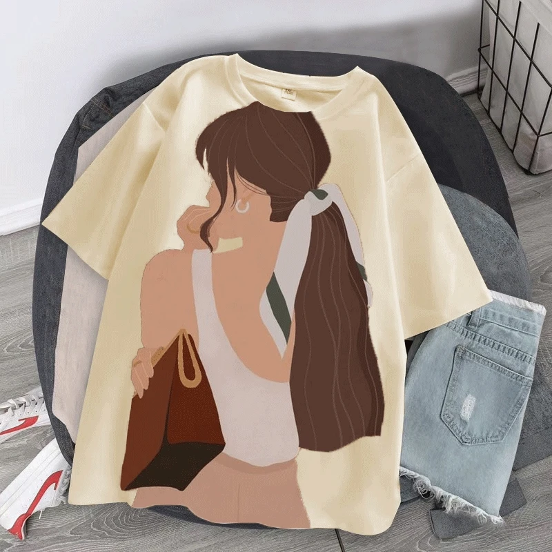 

Oversized women's summer Harajuku Korean T-shirt fashion simple and comfortable breathable trend top
