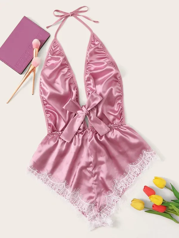 

women pajamas Sexy Lingerie Sexy Women's One-Piece Lace Spaghetti Strap Pajamas pyjamas women