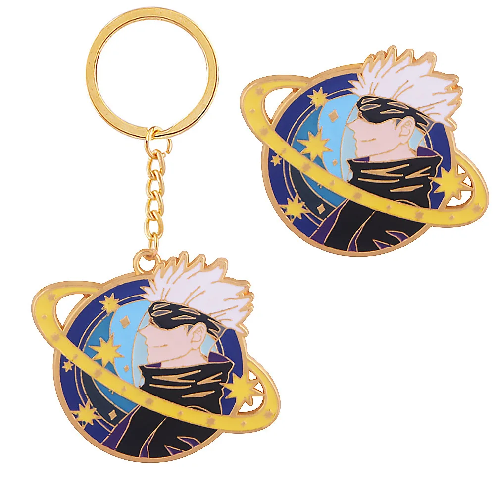 

Jujutsu Kaisen Gojo Satoru Metal Keychain Brooch Anime Cosplay Keyring Badge Pin Cosplay Props Accessories