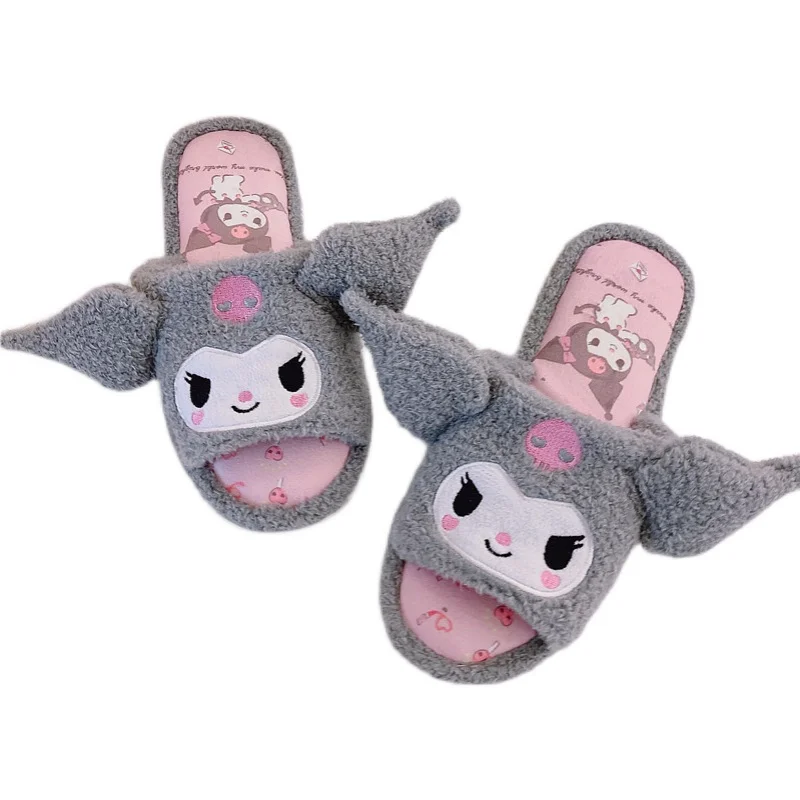 Japanese Style Open Toes Slippers Anime Indoor Kawaii Home Shoes Woman Flat Non-Slip Cartoon Gifts For Girl Blue Pink | Обувь