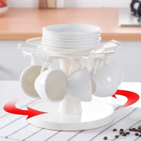 360 %c2%b0 rotating dish cup tray milk coffee cup holder can drain rack be used in kitchen and home storage 360%c2%b0 lazy susan